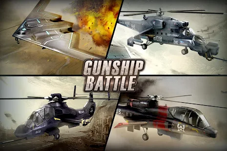 Gunship battle mod apk poster