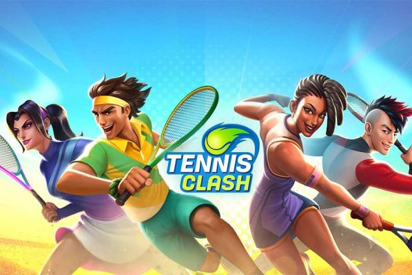 tennis clash mod apk poster