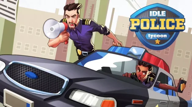 idle police tycoon mod apk poster