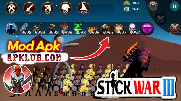 stick war 3 mod apk unlimited money and gems