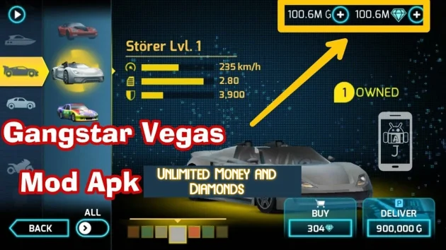 Gangstar Vegas Mod Apk unlimited and diamonds
