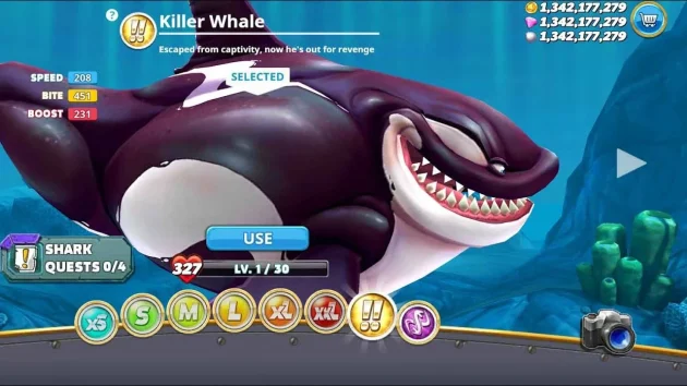 Hungry Shark World Mod Apk unlimited coins and diamonds