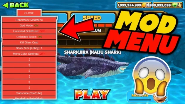 hungry shark evolution mod menu