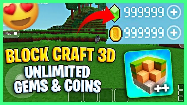 Block Craft 3D Mod Apk Unlimited gems and coins